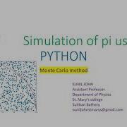 V 7 Simulation Of Pi Monte Carlo Method Python