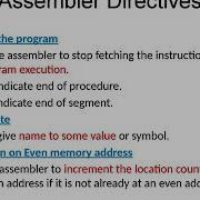 ASSEMBLER DIRECTIVES
