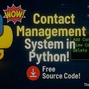 Contact Management System In Python Free Source Code
