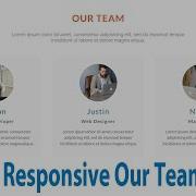How To Create Responsive Our Team Section Using HTML CSS HTML CSS Tutorial CSS GRID FLEXBOX