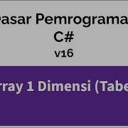 Dasar Pemrograman Menggunakan C V16 Array 1 Dimensi