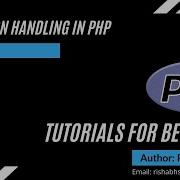 Part 17 Exception Handling In PHP PHP Tutorials For Beginners