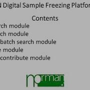 Tutorial NORMAN Digital Sample Freezing Platform DSFP