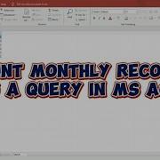How To Count Monthly Records Using A Query In MS Access Unique Records