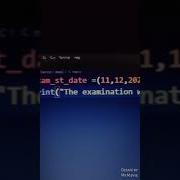Display Exam Schedule In Python Programming