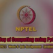 Swayam The Joy Of Computing Using Python Week 6 Quiz Assignment Solution NPTEL