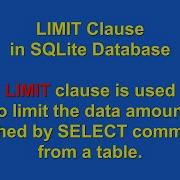 How To Use LIMIT Clause Using SQLite