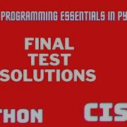 CISCO Python Final Test Answer Final Answer Vipul4u Cisco