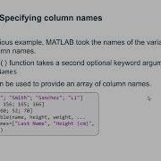 MATLAB Data Types Table Arrays And Cell Arrays