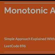 LeetCode 896 Monotonic Array Algorithm Explained