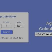Age Calculator In HTML CSS JavaScript Doxa Dev