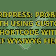 Wordpress Problem With Using Custom Shortcode With ACF WYSIWYG Field