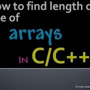 How To Determine Or Get Array Length Size In C C