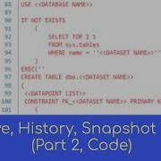 042 Pt 2 History Archive Snapshot Tables Code SQL Master Data Management