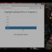 Highlight Selected Row In Angular 2