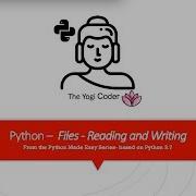 13 Python And File Reading And Writing