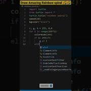 Draw An Amazing Rainbow Spiral Python Turtle Graphics Shorts Python Programming