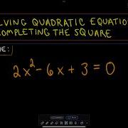 Completing The Square Example 2 Solve Quad Equations