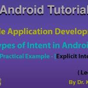 Mobile Application Development Lecture 8 Types Of Intent In Android With Practical Example
