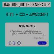 Build A Random Quote Generator In HTML CSS JavaScript