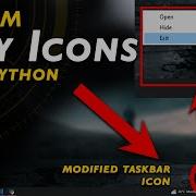 Create Python Code To Display On Taskbar System TRAY Python File Running In Background English