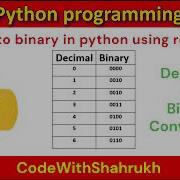 Decimal To Binary In Python Using Recursion