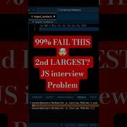 99 Developers Fail This 2nd Largest Element In Array JS Shortvideo