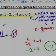 Evaluating Expressions Given Replacement Values