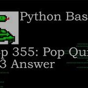 Python Basics Pop Quiz 3 Answer