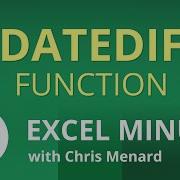 Excel DATEDIF Function Excel One Minute Functions Explained