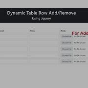 Add Remove Row Dynamically Using JQuery
