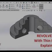 SolidWorks Revolved Cut With Thin Feature Explained Basic Tutorial For Beginners