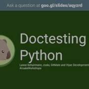 Workshop Doctesting In Python Part 1