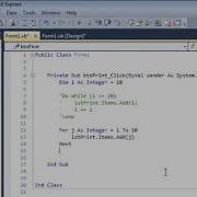 For Next Loop In Visual Basic Tutorial With A List Box VB Net Algorithm 1