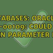 Databases Oracle LRM 00109 Could Not Open Parameter File 2 Solutions
