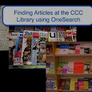 Finding Articles In OneSearch At The CCC Library