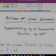 Method Of Least Squares Fitting An Exponential Function
