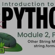 Python Spring 2025 Module 2 11 Other String Methods String Format