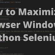 Python Selenium Tutorial 9 How To Maximize A Browser Window