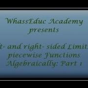 Left And Right Sided Limits Of Piecewise Functions Algebraically Part 1
