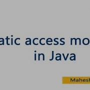 Static Access Modifier In Java