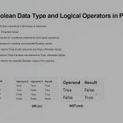 10 Exploring Boolean Data Type And Logical Operators In Python
