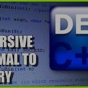 C Recursion Convert Decimal To Binary Number