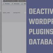 Manually Deactivate Plugin In WordPress Database WordPress 101