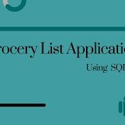 Android Studio Grocery List Application Using SQLite Database Complete Video AndroidStudio Java