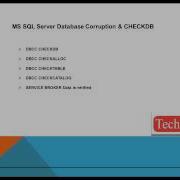 Database Corrupton Checkdb