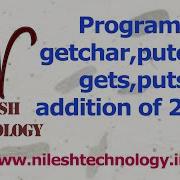 C Program Getchar Putchar Gets Puts Printf Scanf