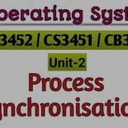 Process Synchronisation In Operating System Tamil AL3352 CS3451 CB3402 OS