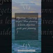 Lesson Planning Tip Of The Day Objectives