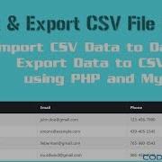 Import And Export CSV File Using PHP And MySQL